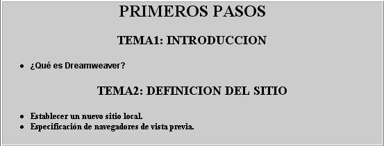 Primeros pasos