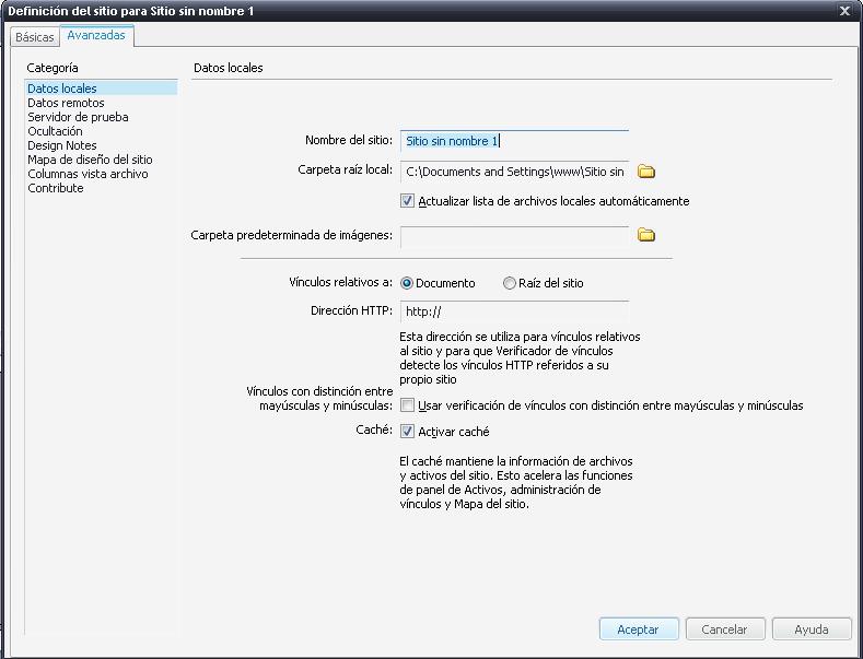 Definici&oacute;n de Sitio